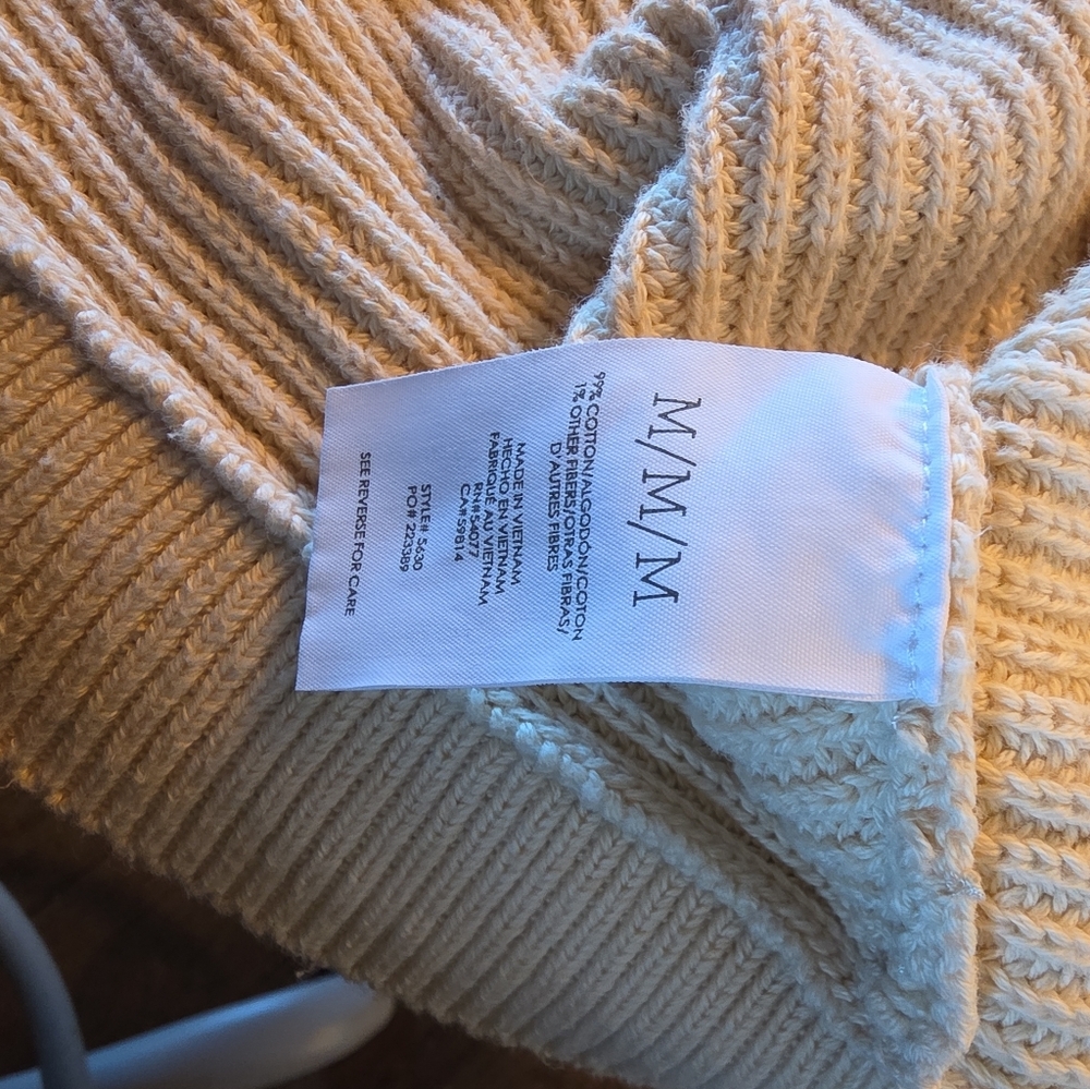 Cabi Colorblock Cardigan Cream Pink Green Dolman Sleeve Open Knit Spring - Picture 7 of 7